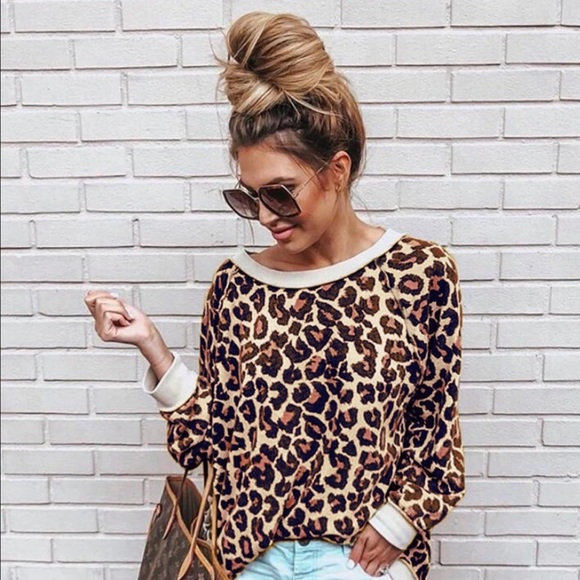 Tops - NWOT Dark Leopard Long Sleeve Top